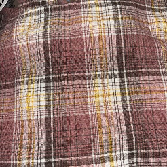 NWT‎ Souci Shirt Womens Small Mauve Plaid Cropped 3/4Sleeve Boho. Very Cute - Picture 9 of 9